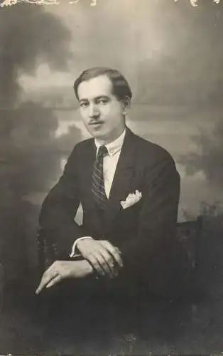 Man portrait vintage real photo postcard