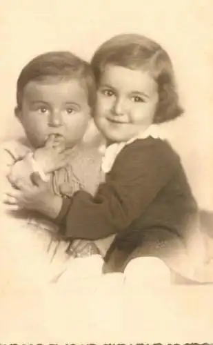 Souvenir photo postcard children 1937 Romania