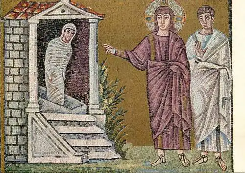 Italy Ravenna S Apollinare Nuovo La resurrezione di Lazzaro mosaic VI century