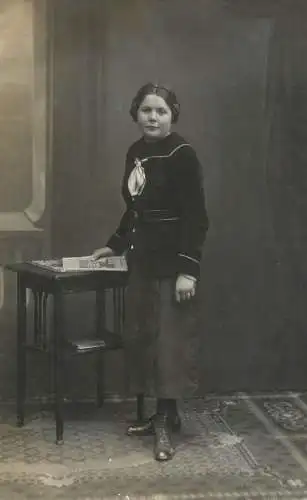 Young lady souvenir photo postcard