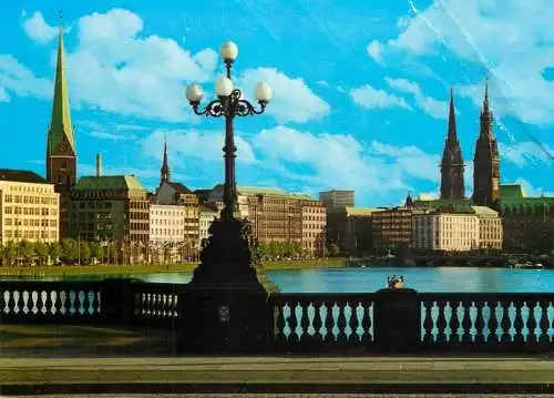 Germany Hamburg city view from Lombardsbrucke