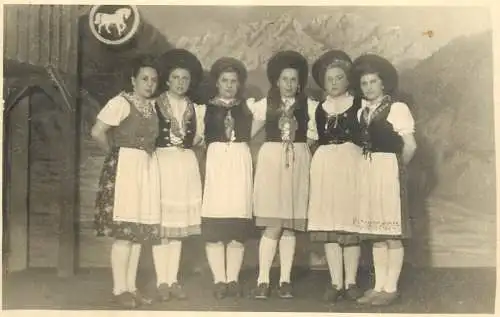 Alpine folk types souvenir photo postcard