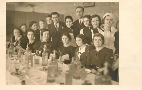 Party souvenir vintage photo postcard anonymous persons