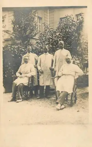 Iconic group of men vintage souvenir photo postcard anonymous persons