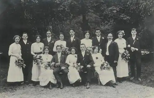 Studentika foto-AK students prom souvenir photo postcard school history