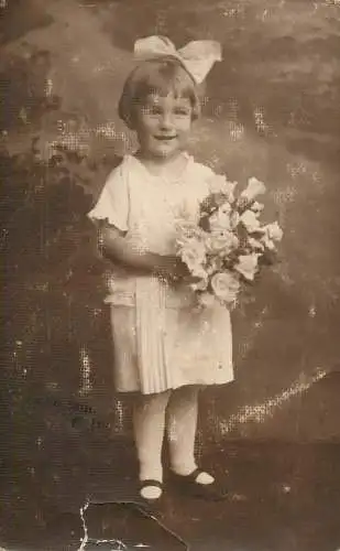 Cute girl portrait souvenir postcard c.1926
