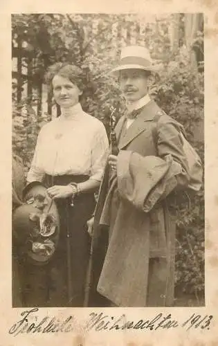 Foto-AK Germany social history pipe smoker 1913