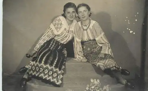 Romania folk types photo postcard costumes Transylvania