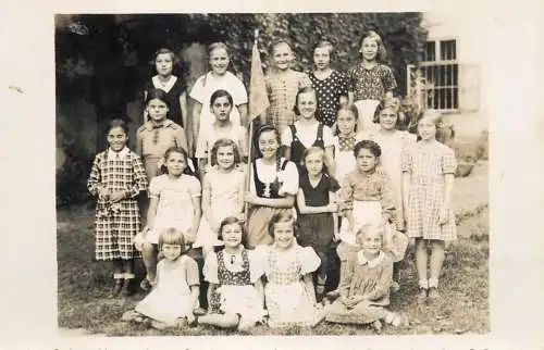 Social history children group photo postcard
