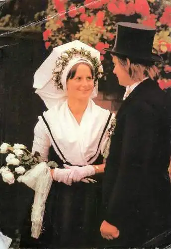 Germany Heinersbruck bride & groom pair wearing traditional costumes