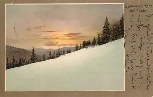 Germany winter landscape Sonnenuntergang mit Belchen