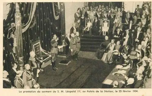 Le prestation de S.M Leopold III au Palais de la Nation 23 fevrier 1934