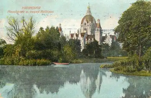 Germany Hannover Maschpark u. neues Rathaus