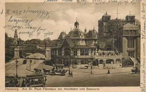 Germany Hamburg am St. Pauli Fahrhaus mit Hochbahn und Seewarte