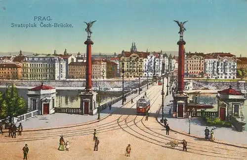 Czech Republic Prague Svatopluk Cech Brucke tram