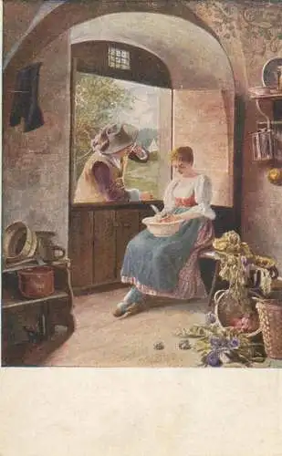 Fine arts painting J. Hamsa Liebeswerben