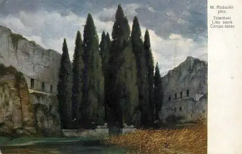 Fine arts painting M. Rudisuhli campo santo