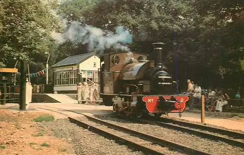Transport postcard train Excelsior 042 Saddle Tank engine 1908