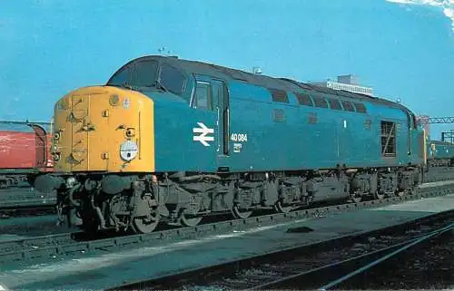 Transport postcard train No 40 084 on Crewe works 1987