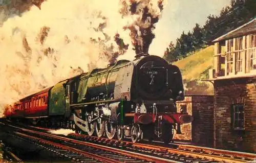 Transport postcard train locomotive City of Birmingham 1987