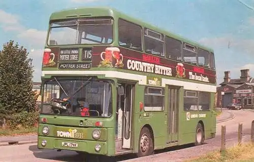 Transport postcard auto bus Park Royal Leyland Atlantean