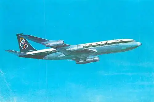 Transport postcard airplane Olympic airways Boeing 707-320