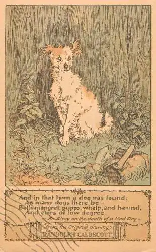 Animal postcard dog Randolph Caldecott