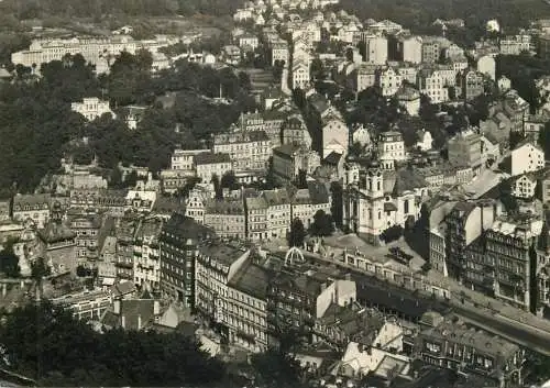Czech Republic Karlovy Vary aerial view from Deer-rock