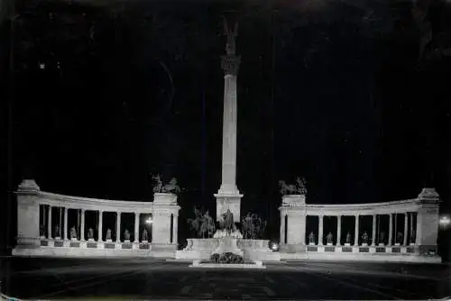Hungary Budapest Millennium Denkmal night view