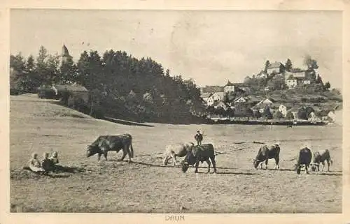 Germany Daun countryside types and scenes people with cows
