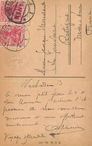 Germany Wiesbaden theater mit Schillerdenkmal