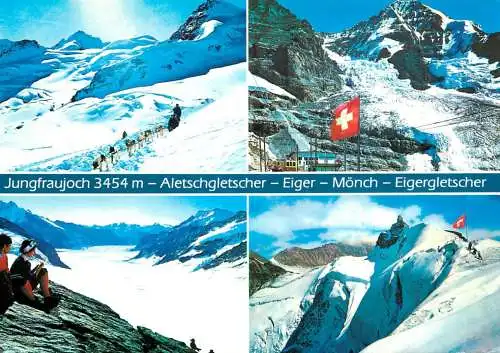 Switzerland Jungfraurochjoch Aletschgletscher Eiger Monch