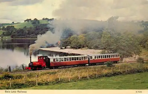 Postcard United Kingdom England train Bala lake railway