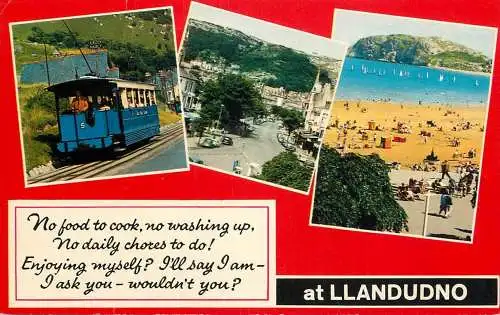 Postcard United Kingdom Wales Llandudno tram