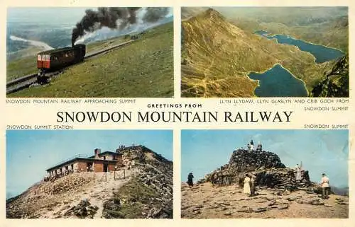 Postcard United Kingdom Wales Snowdon mountain railway