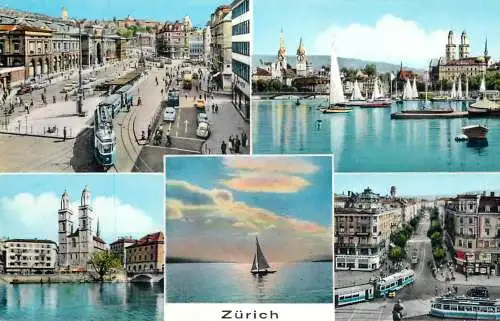 Postcard Switzerland Zürich tram