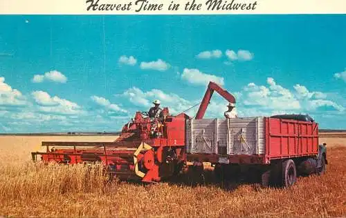 Postcard United States Midwest harvest time