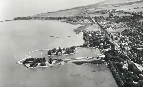 Postcard Hungary Balaton aerial