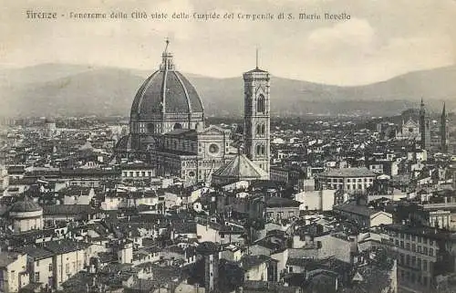 Postcard Italy Florence duomo panorame