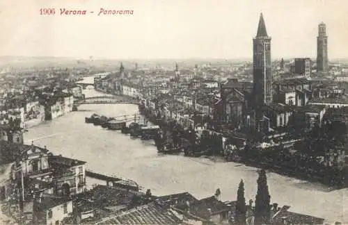Postcard Italy Verona Panorama