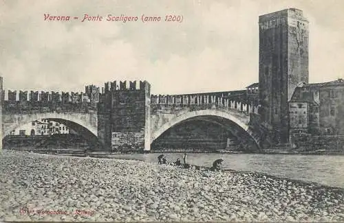 Postcard Italy Verona Ponte Scalifero