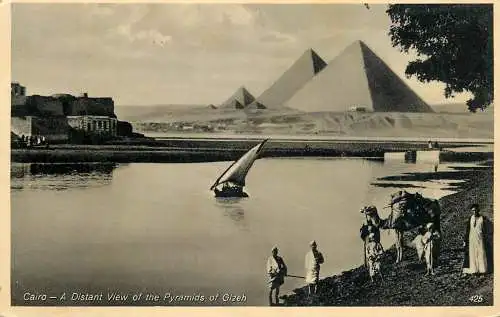 Postcard Africa Egypt Cairo pyramids of Gizeh