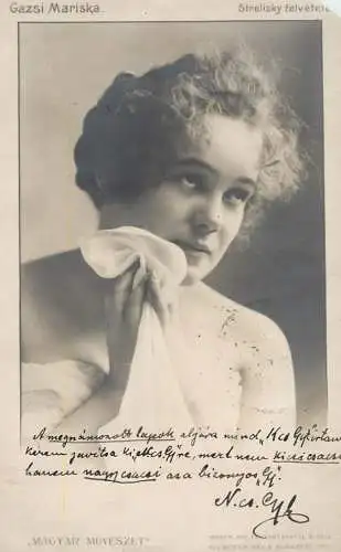 Postcard entertainer Hungary Gazsi Mariska