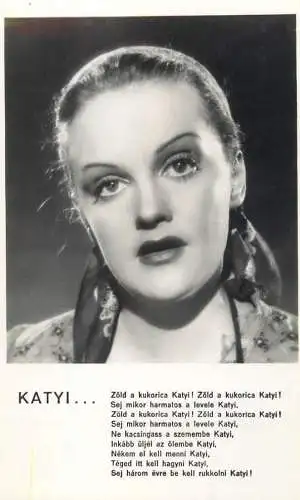 Postcard entertainer Hungary Katyi Tolnay Klari