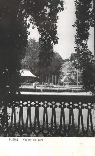 Postcard Romania Buzias parc