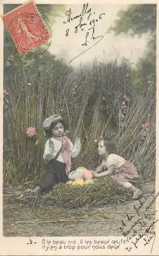 Fancy portrait smile games beauty innocence Easter eggs in nature