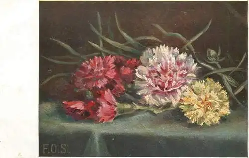 Postcard flowers painting FOS
