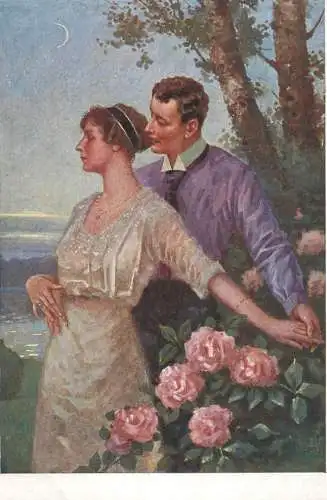 Postcard couple love romance