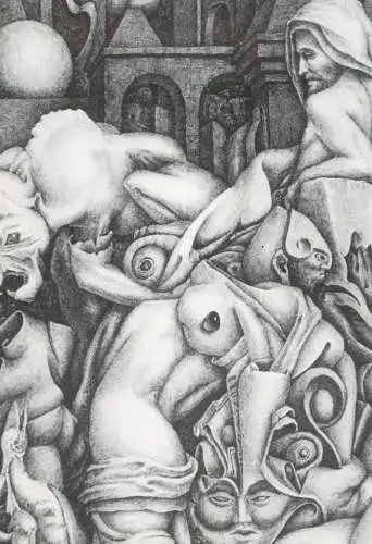 Postcard fine arts painting Erik Heyninck Charon detail