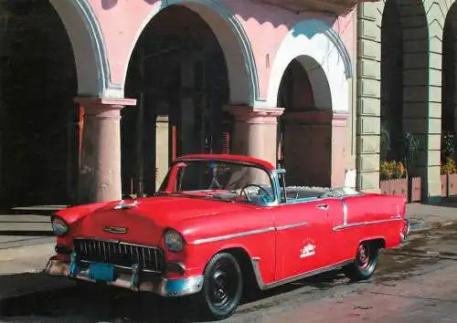 Postcard transportation automobile Chevrolet Bel Air 1955 Havanna 2008